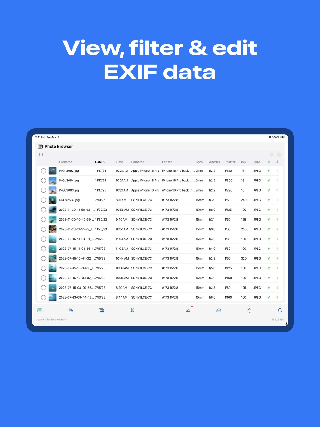 Exif PhotoGraph browser screenshot