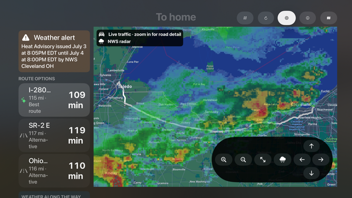 RouteGlance Apple TV screenshot